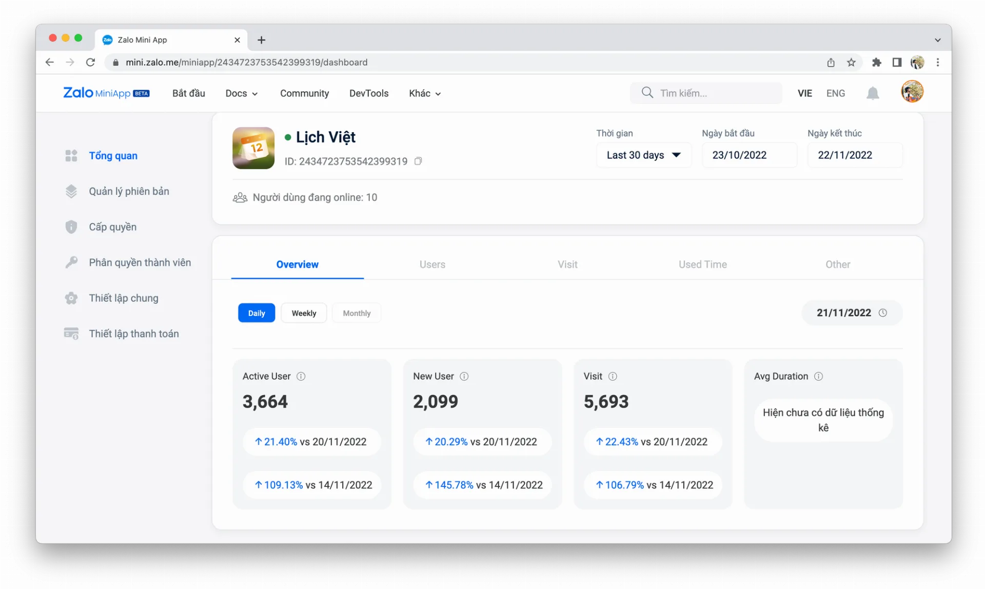 Những cập nhật Zalo Mini App platform tháng 11 - 2022 | Zalo Mini App