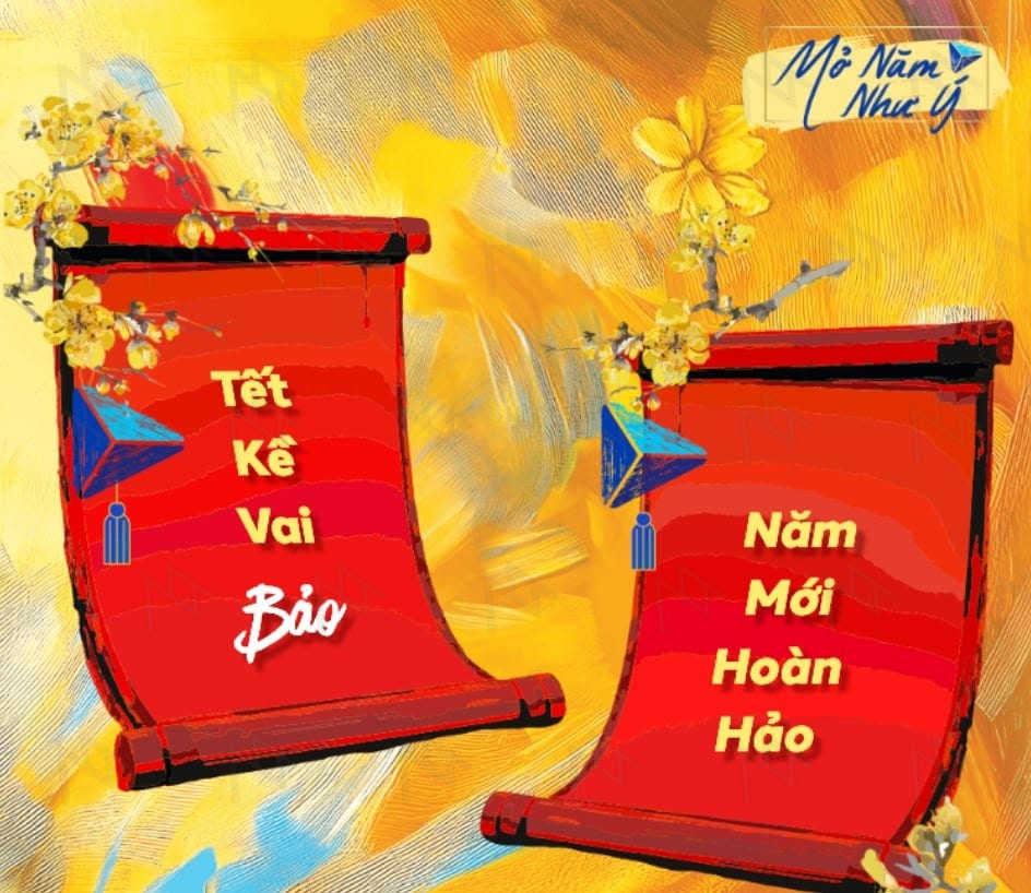 AI-generated Tet couplets displayed on a mobile screen for BVBank.