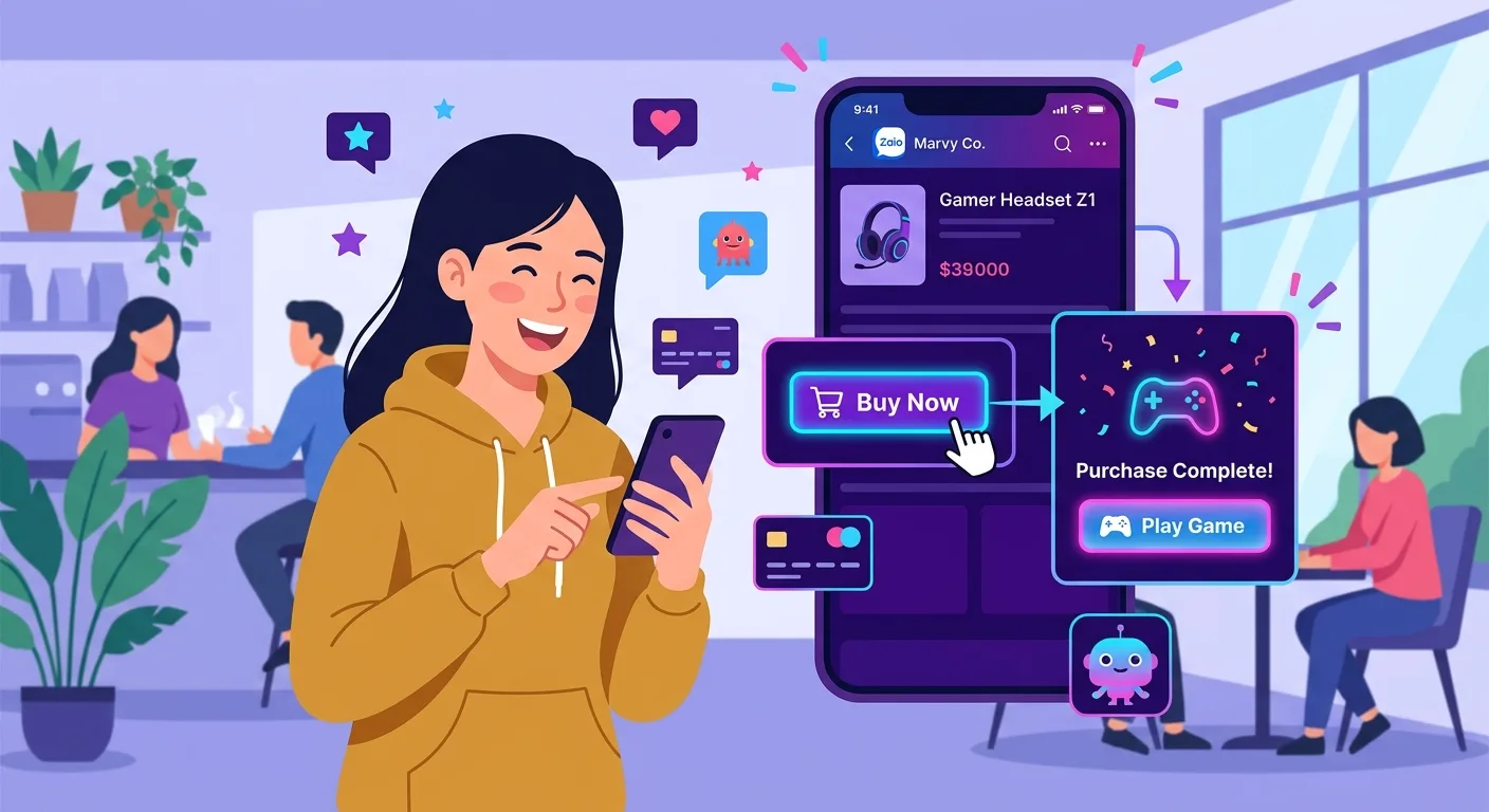 Seamless shopping experience on Zalo Mini App leading to Gamification